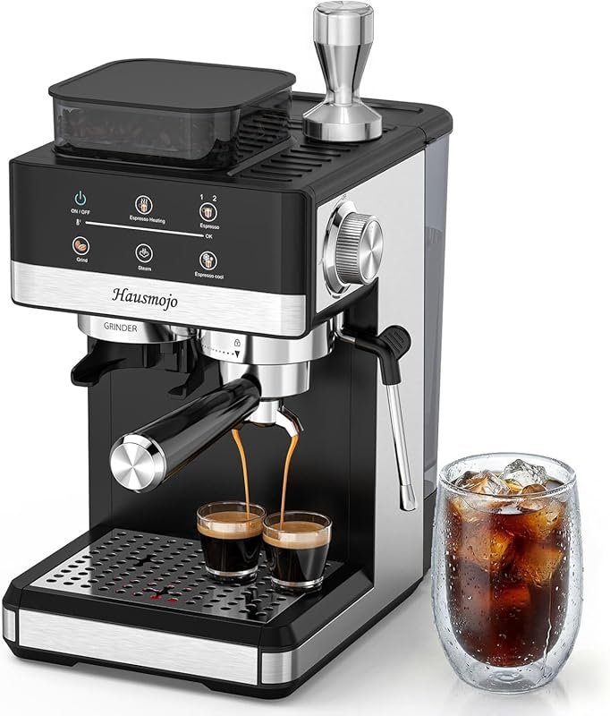 20Bar Stainless Steel Espresso Machine with Grinder for Home Cappuccin