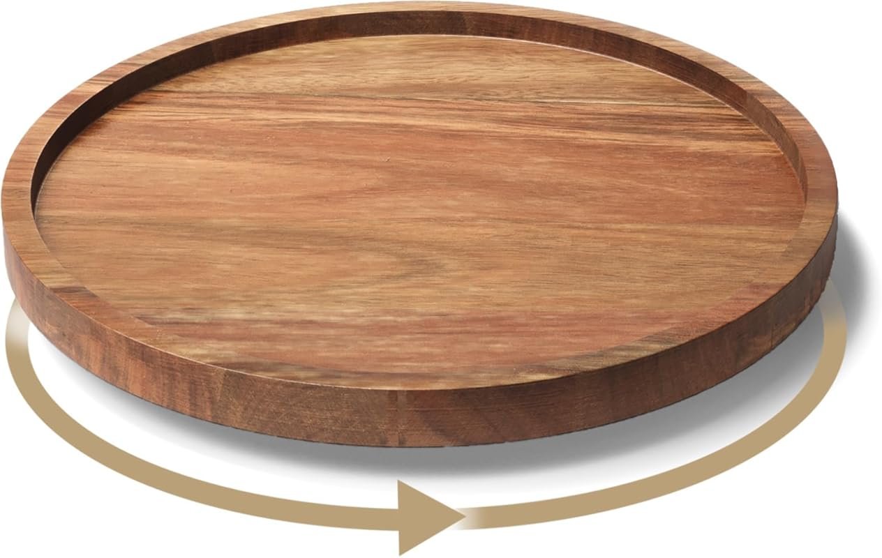 VERTORGAN Acacia Wood Lazy Susan Organizer for Kitchen, Cabinet, Pantr