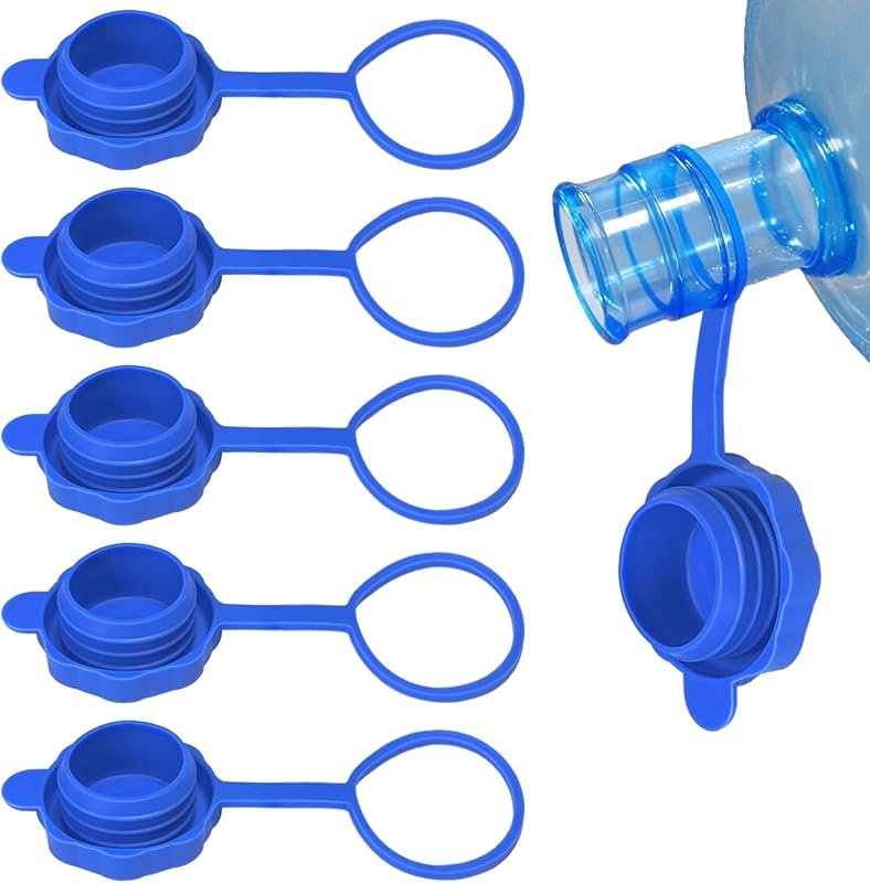5-Pack Upgrade 3 & 5 Gallon Water Jug Caps, Non-Spill 55mm Reusable Re