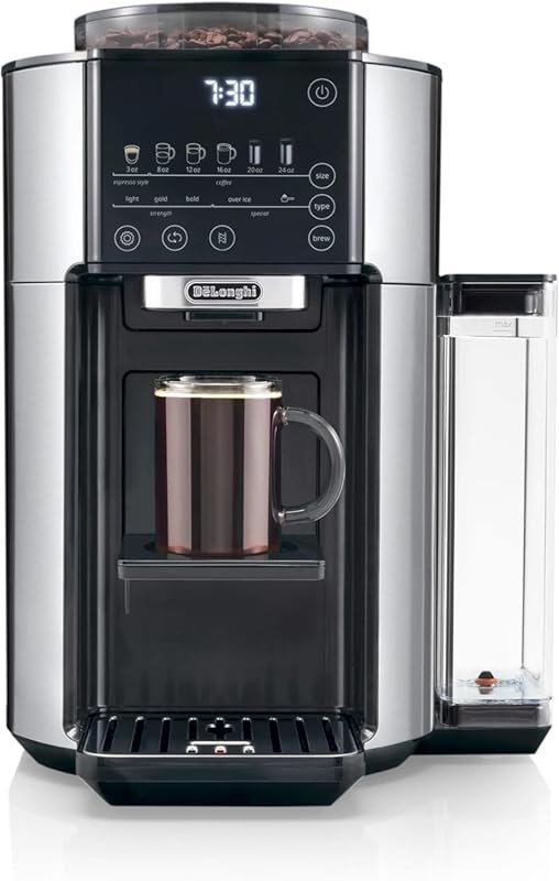 De'Longhi True Brew Drip Coffee Maker with Built-in Grinder, Single Se