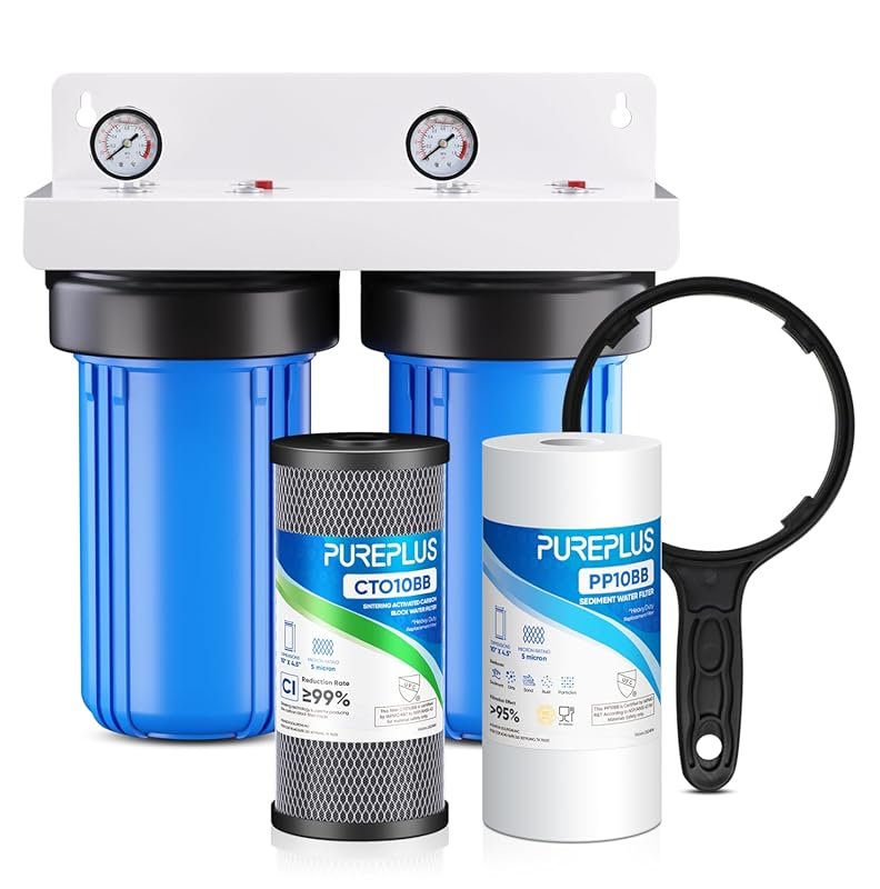 PUREPLUS 2-Stage Whole House Water Filtration System with NSF/ANSI 42 