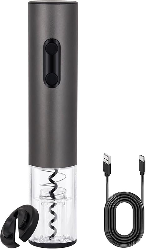 Rechargeable Electric Wine Corkscrew with LED Light & Foil Cutter – Pe