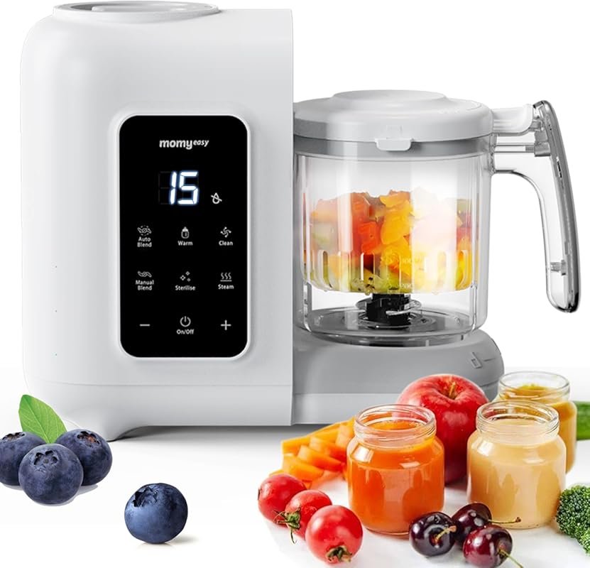 MOMYEASY Baby Food Steamer & Puree Blender, Auto Cooking & Self-Cleani