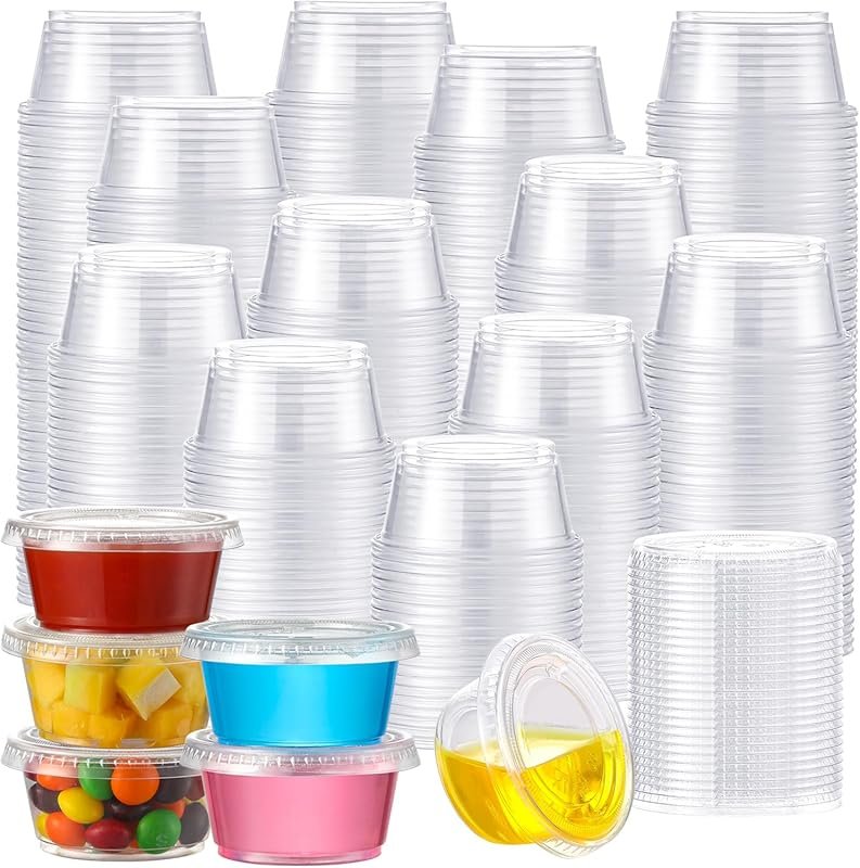 AOZITA 400 Set 2 oz Jello Shot Cups with Lids – Food Safe, Stackable D