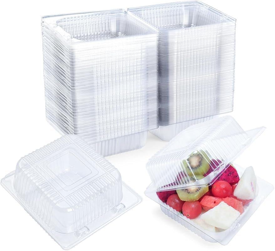Evnlo 100-Pack Thickened Disposable Clamshell Food Containers with Lid