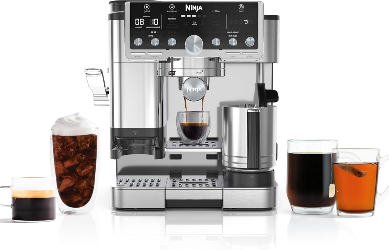 Ninja Luxe ES701 Espresso Machine with Built-in Grinder & Hands-Free F
