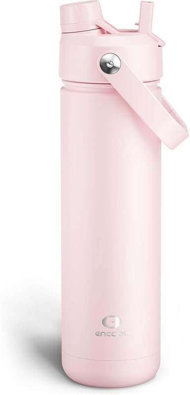 ENCOOL 26 oz Insulated Stainless Steel Water Bottle with Straw, Keeps 