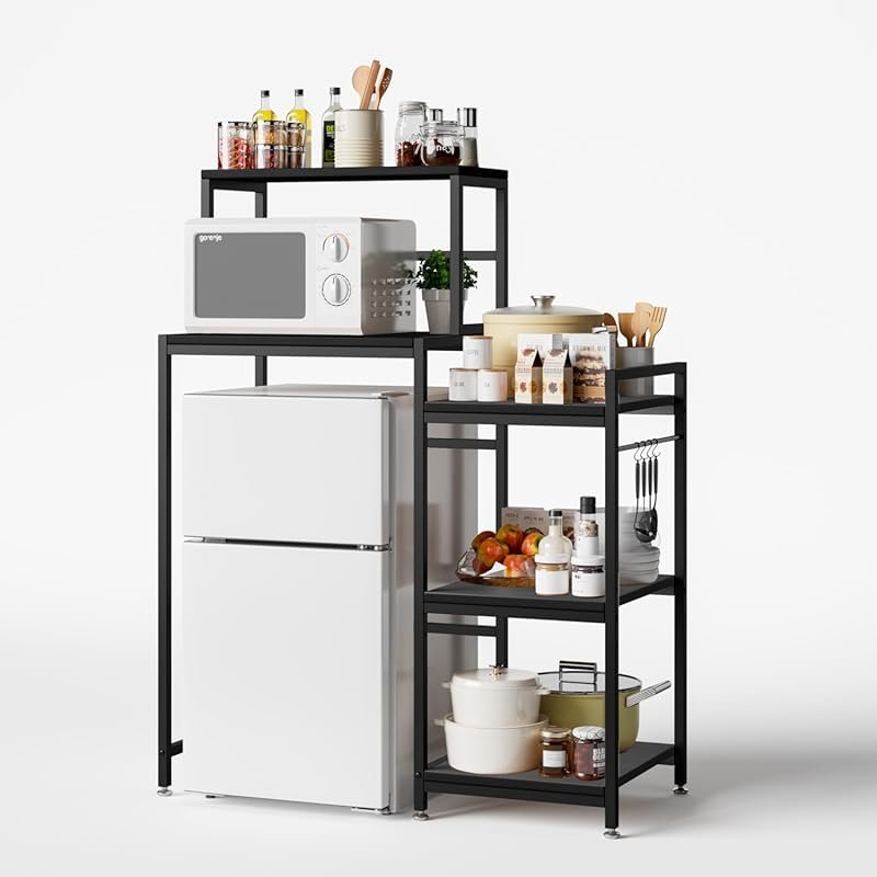COCOLUCKY 6-Tier Mini Fridge Stand with Storage, Coffee Bar & Microwav