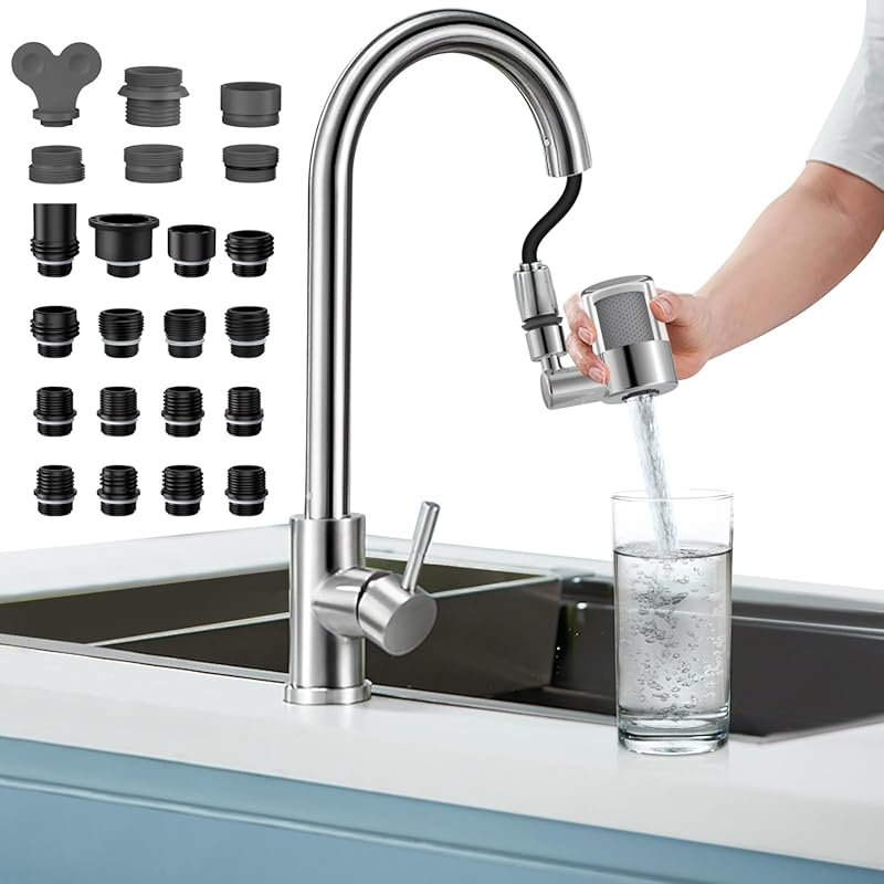CECEFIN 720° Swivel Tap Water Filter with 22 Adapters, Reduces 99% Chl