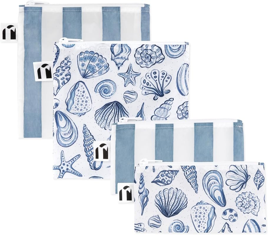 Bumkins Roamio Reusable Sandwich & Snack Bags – Washable, Waterproof F