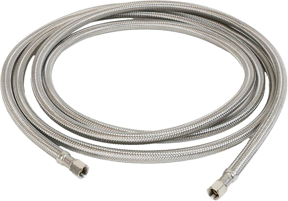 Neo-Pure 16-Inch Braided Stainless Steel Ice Maker Connector with Dual