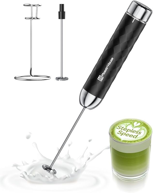 Maestri House LunaFro 2.0 Rechargeable Handheld Frother with Stepless 