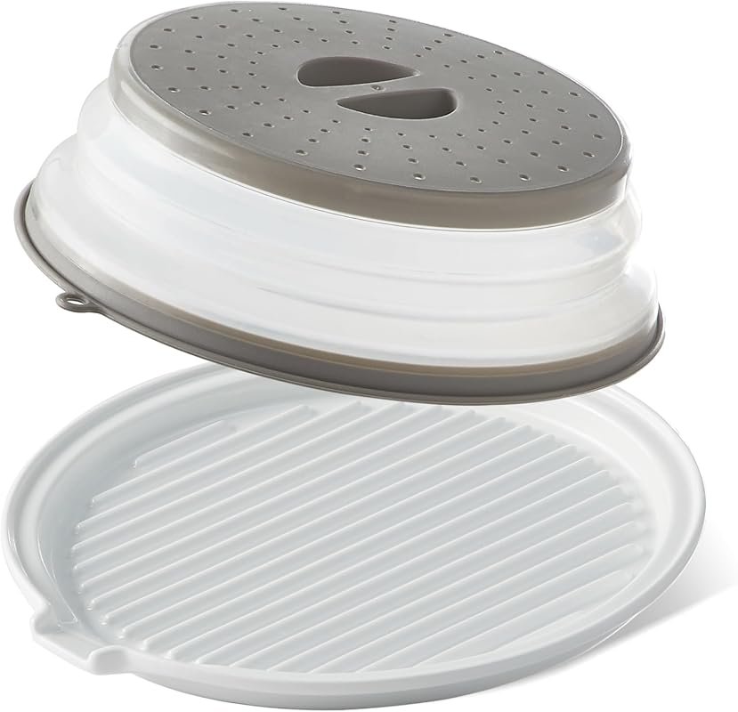 ONEMORE Microwave Bacon Tray with Lid – Ceramic Cooker for Crispy Baco