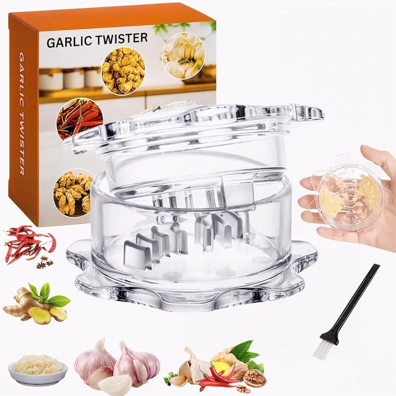 Garlic Twister Manual Crusher & Ginger Grinder for Herbs Nuts