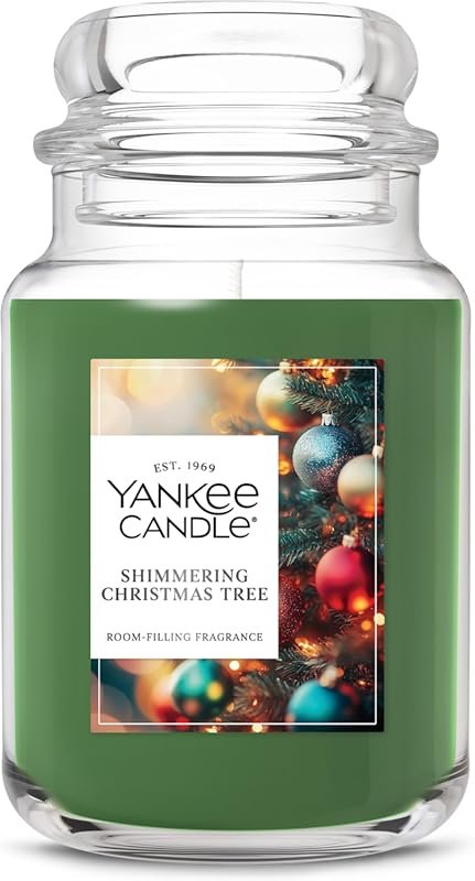 Yankee Candle Shimmering Christmas Tree Large Jar Candle, 22oz, Giftab