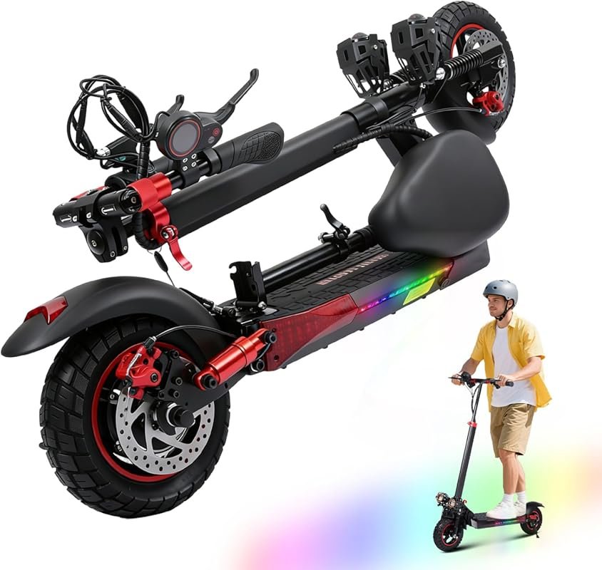 Offroad Electric Scooter for Adults – 28-40 Mile Range, 1200W Dual Sus