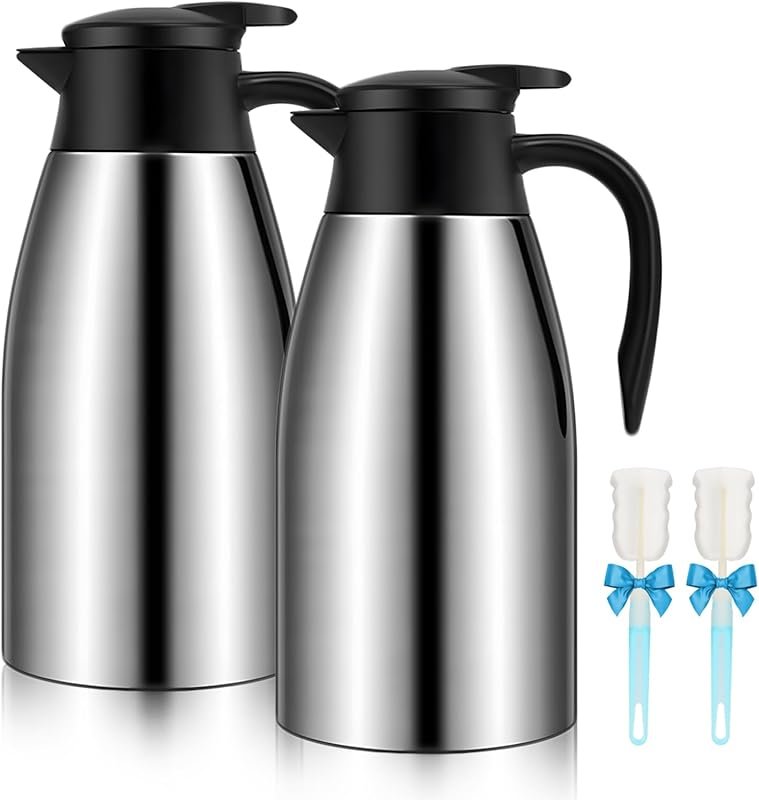 68oz Thermal Coffee Carafe (2 Pack), Insulated Stainless Steel Vacuum 