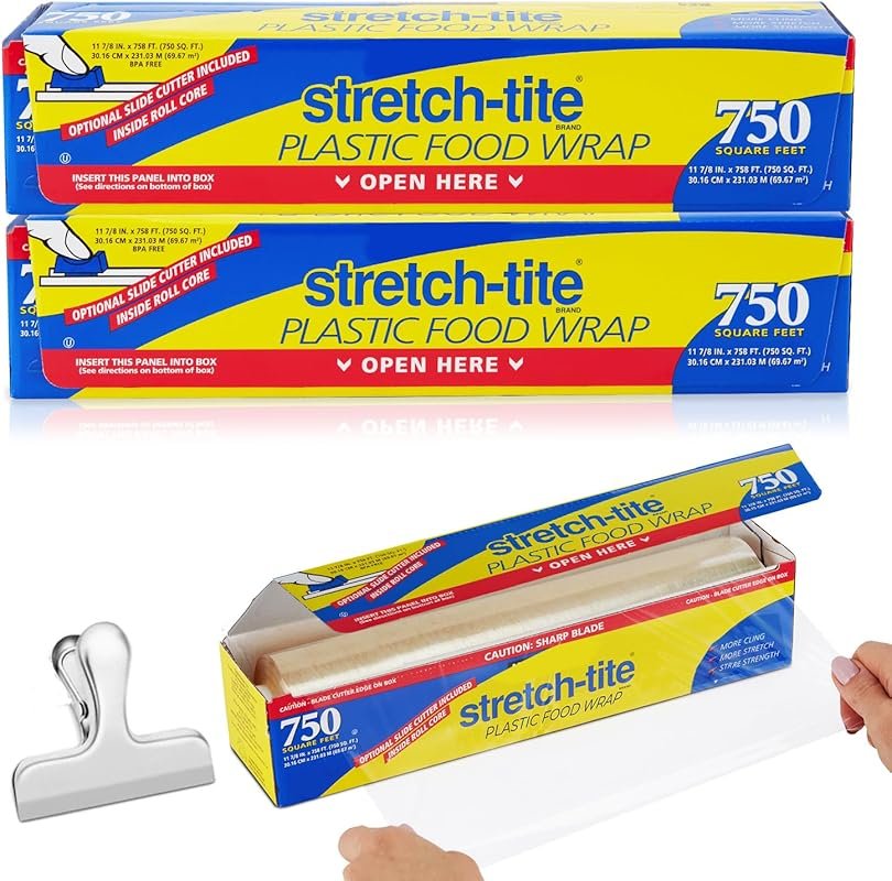 Stretch Tite Plastic Wrap with Slide Cutter, 750 SQ. FT., 11 7/8 Inch,