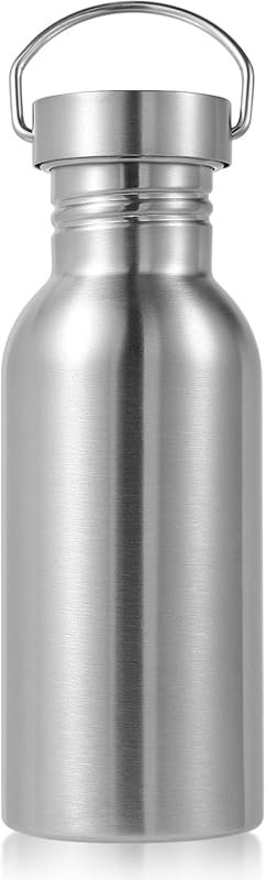 Volhoply 20oz Uninsulated Stainless Steel Water Bottle – BPA Free, Han