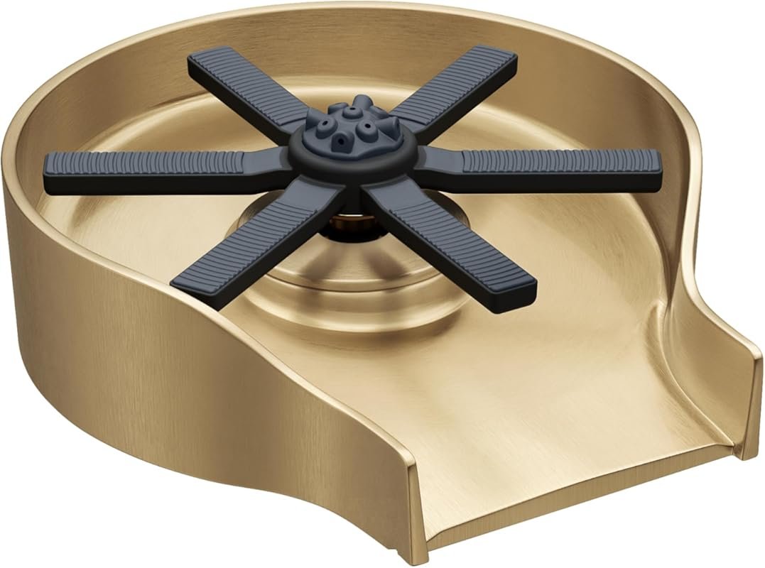 Kraus CleanMate Glass Rinser Spot-Free Brushed Brass Kitchen Sink KGR-