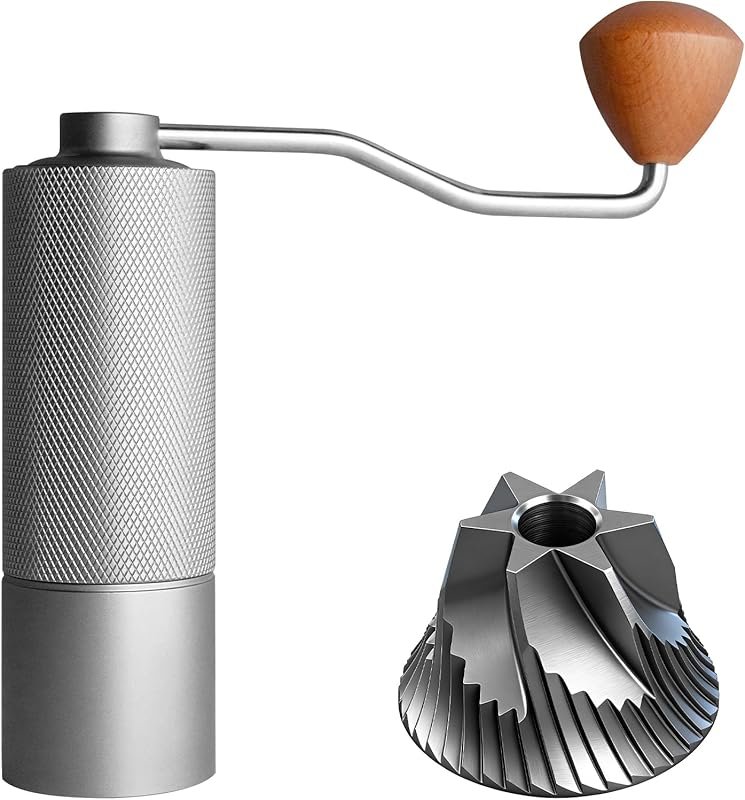 Adjustable Manual Coffee Grinder with Stainless Steel Burrs, Compact H