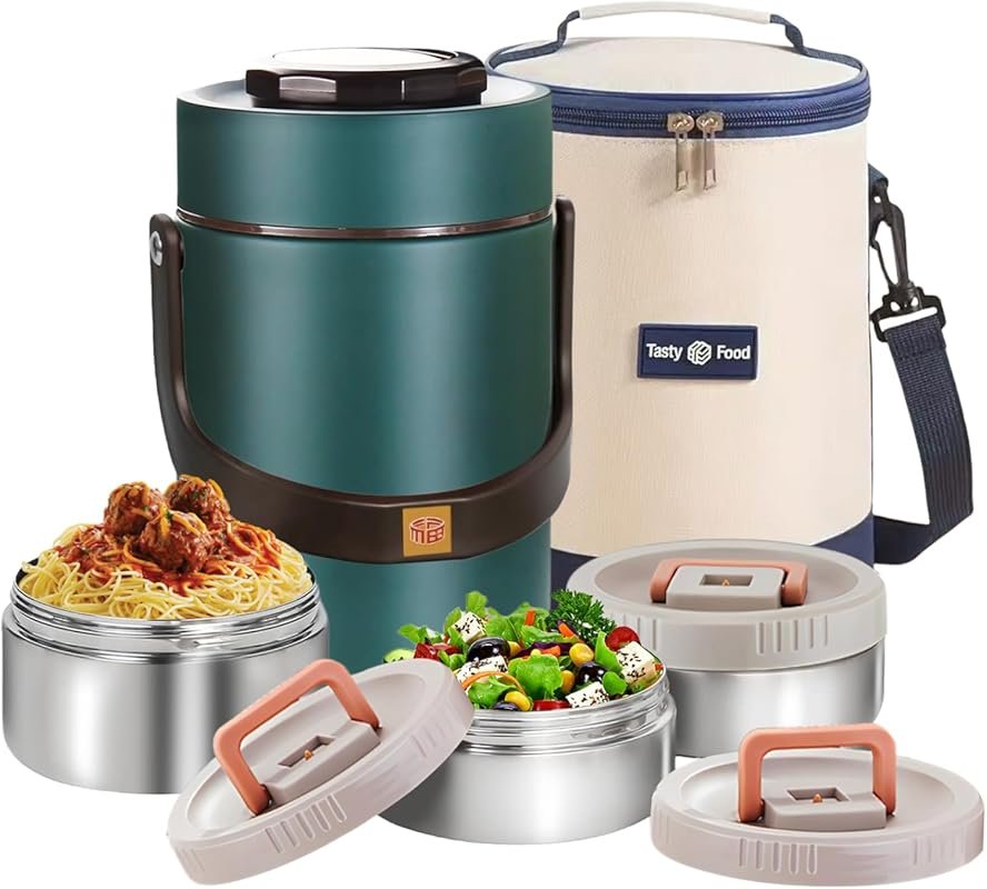 67 oz Vacuum Insulated Wide Mouth Soup Jar with Stackable Bento Contai
