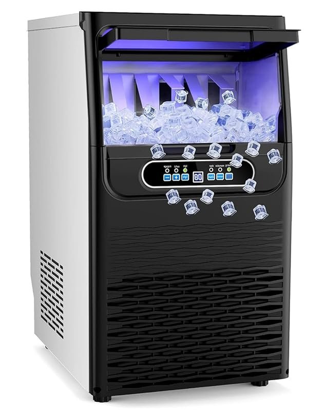 SOZT Commercial Gourmet Ice Maker, 100LBS/24H, Under Counter with 25LB