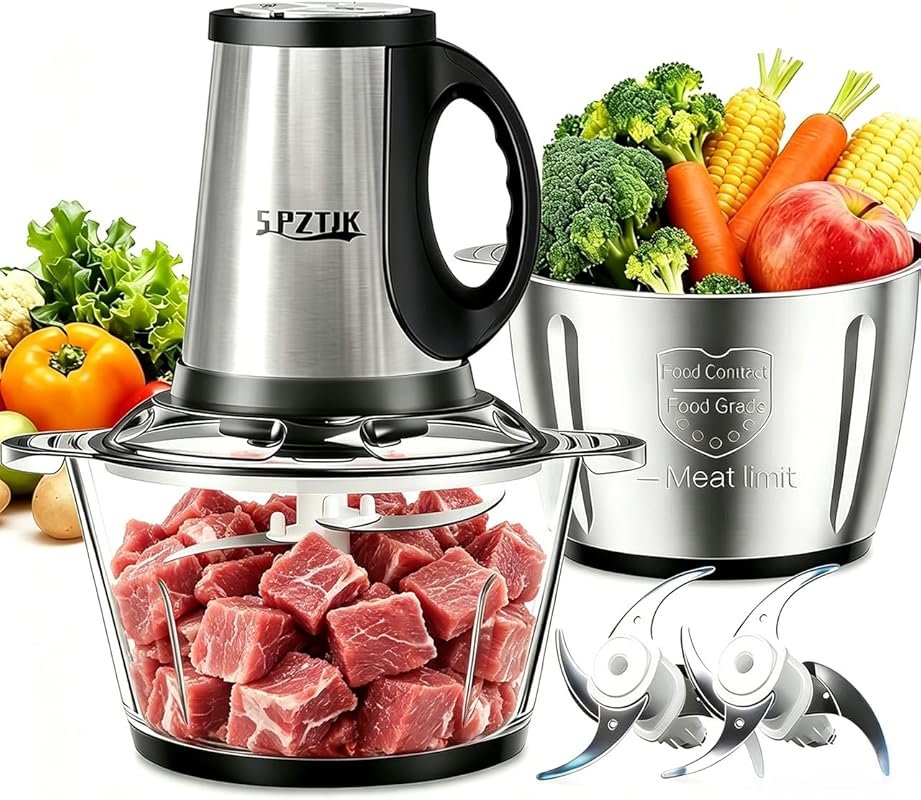 3-Speed Electric Food Processor with 300W Motor, Baby Food Maker & Qui