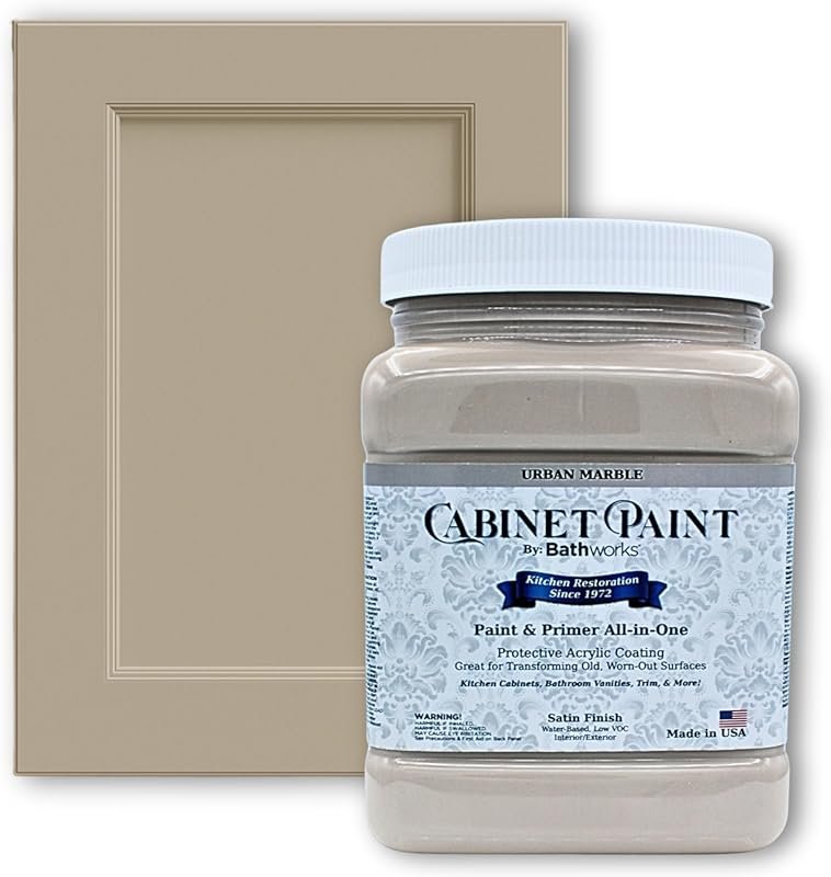 Bathworks Satin Cabinet Paint – Urban Marble, Low-VOC, Made in USA, Ea