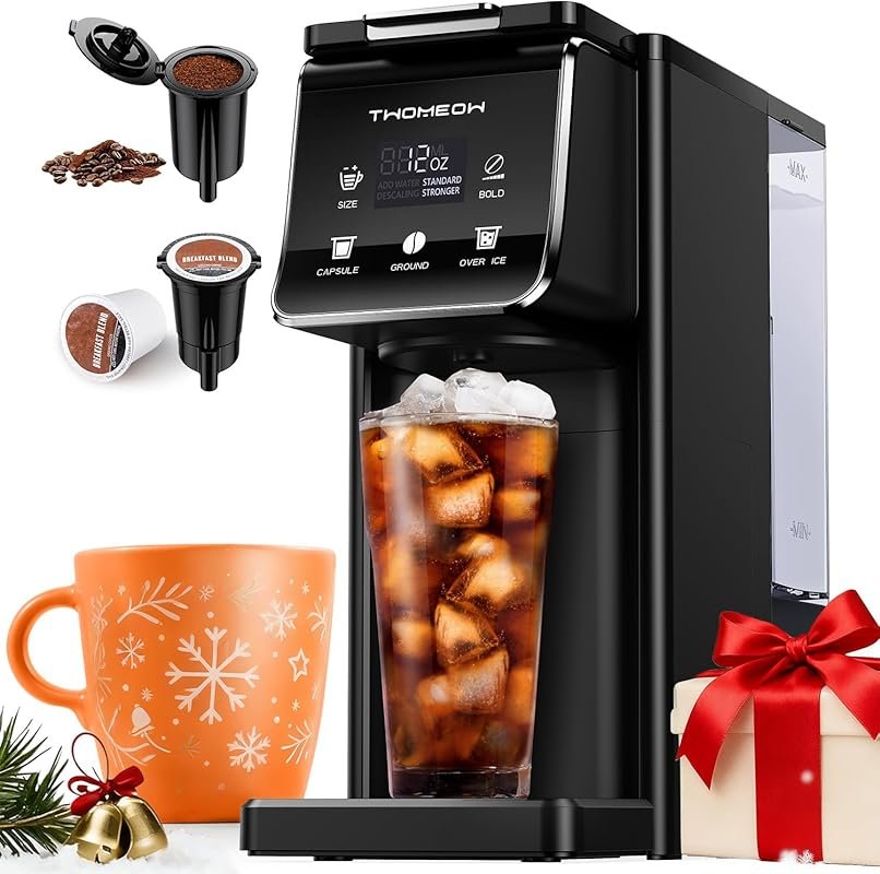 Single Serve Coffee Maker with Bold Setting, K-Cup & Grounds Compatibl