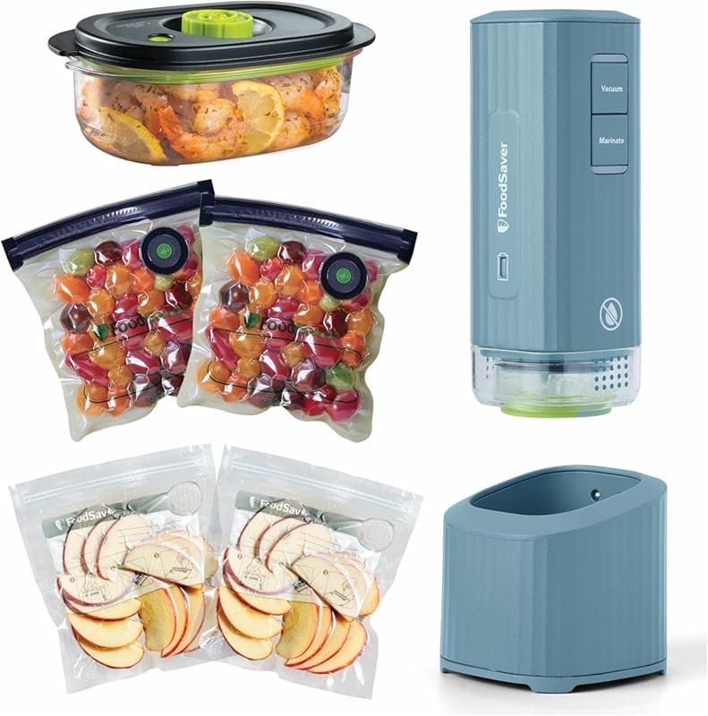 FoodSaver Mini Cordless Handheld Vacuum Sealer with Marinate Setting, 