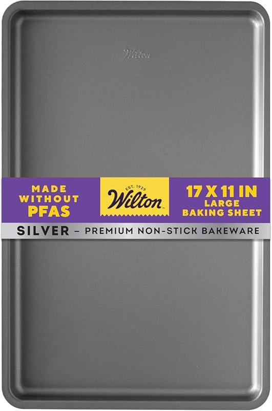 Wilton Silver Non-Stick Large Baking Sheet, PFAS-Free, Even Heating, P