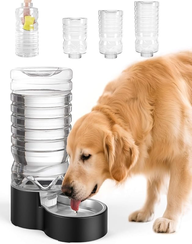Heouvo 2.5 Gallon Automatic Dog Water Dispenser with Wide Mouth, Remov