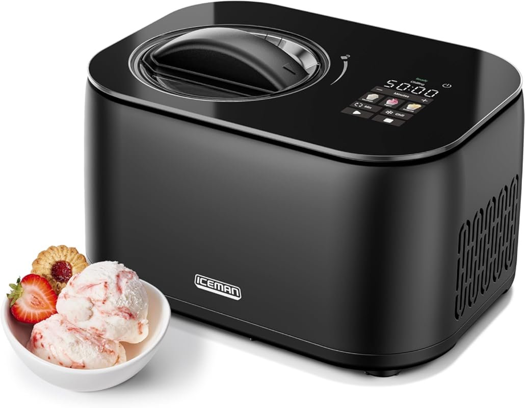 Chefman Iceman Ice Cream Maker with Built-In Compressor, Makes Ice Cre