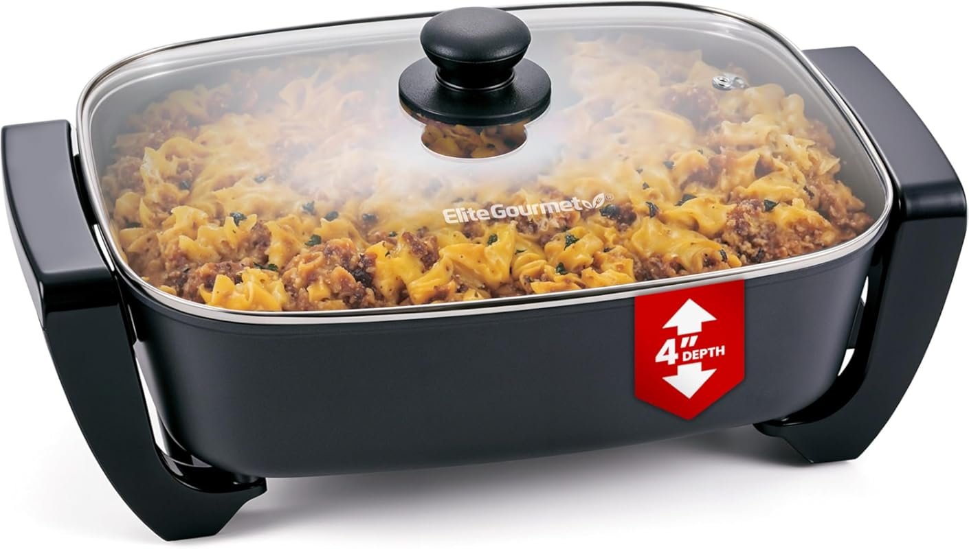 Xtra Deep 12.5Qt Electric Skillet, Ceralast™ PFAS Free Ceramic, Rapid 