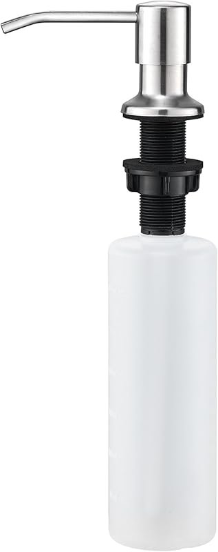 Brushed Nickel Built-in Lotion Dispenser with Top-Fill 13oz Bottle and