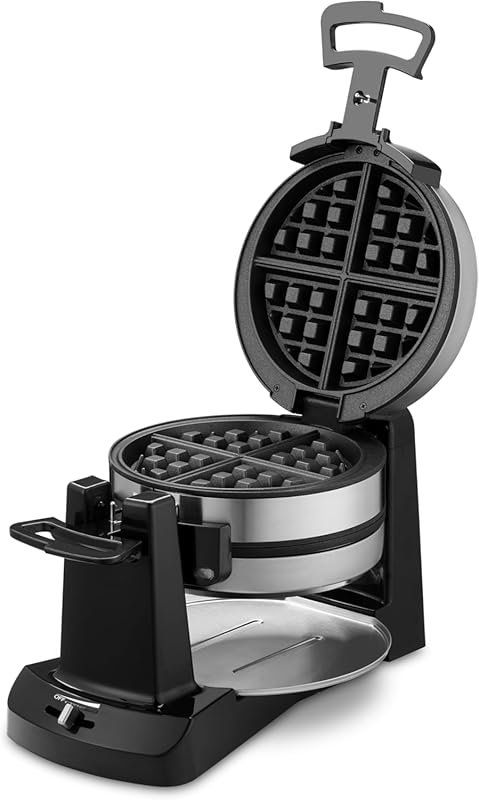 Cuisinart Double Flip Belgian Waffle Maker, Stainless Steel Grey Black