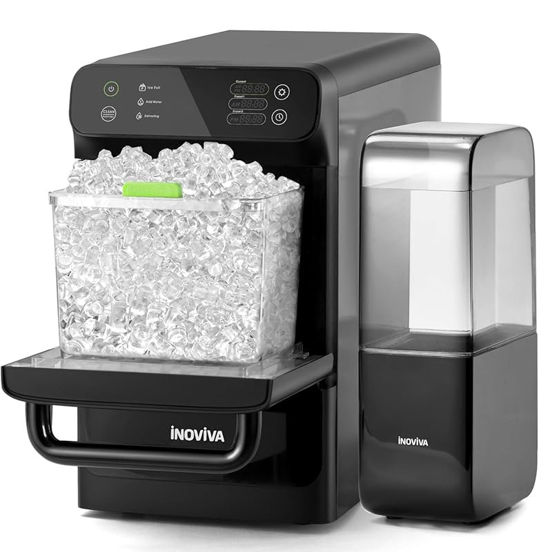 INOVIVA Nugget Ice Maker Produces 40 lbs/24H Soft Pellet Ice with Auto