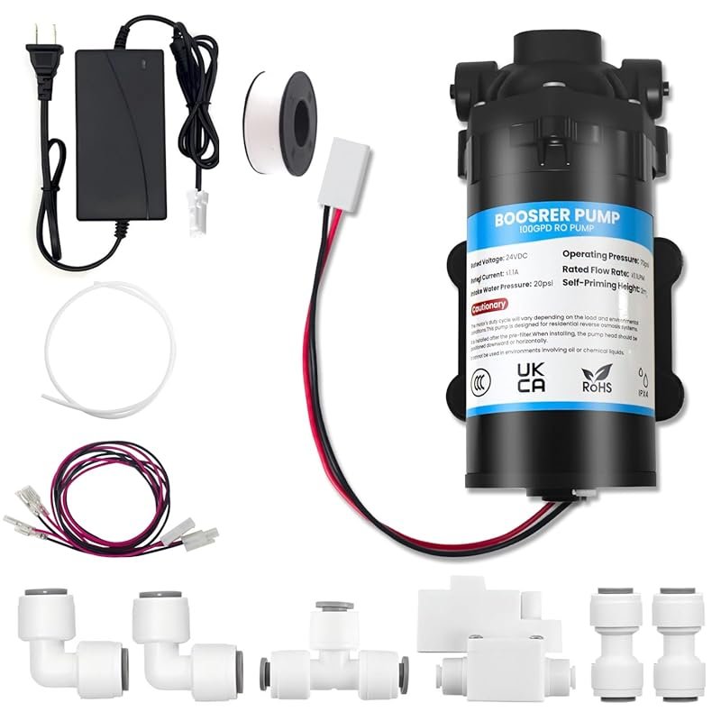RO Booster Pump Kit for Home Water Filter System – 100 GPD Capacity, I