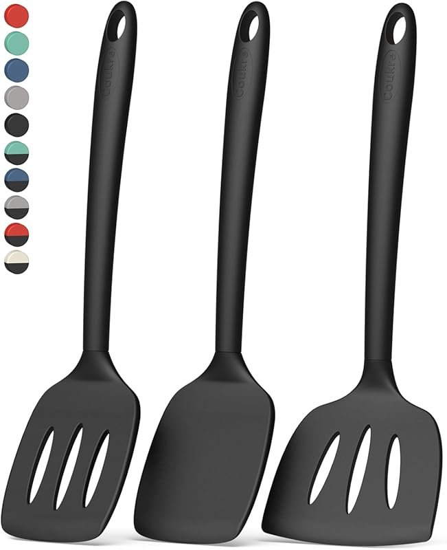 Coukre 3 Pack Silicone Spatula Set – High Heat Resistant, BPA-Free, No