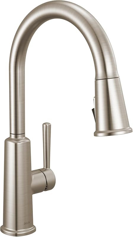 Delta Finnridge Brushed Nickel Kitchen Faucet with Pull Down Sprayer, 