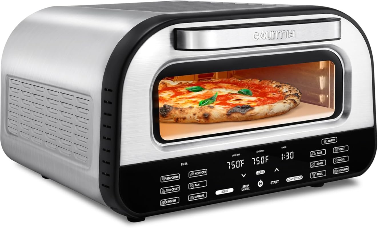 Gourmia Indoor Pizza Oven Air Fryer Toaster: 1800W, Pizza Stone, Digit