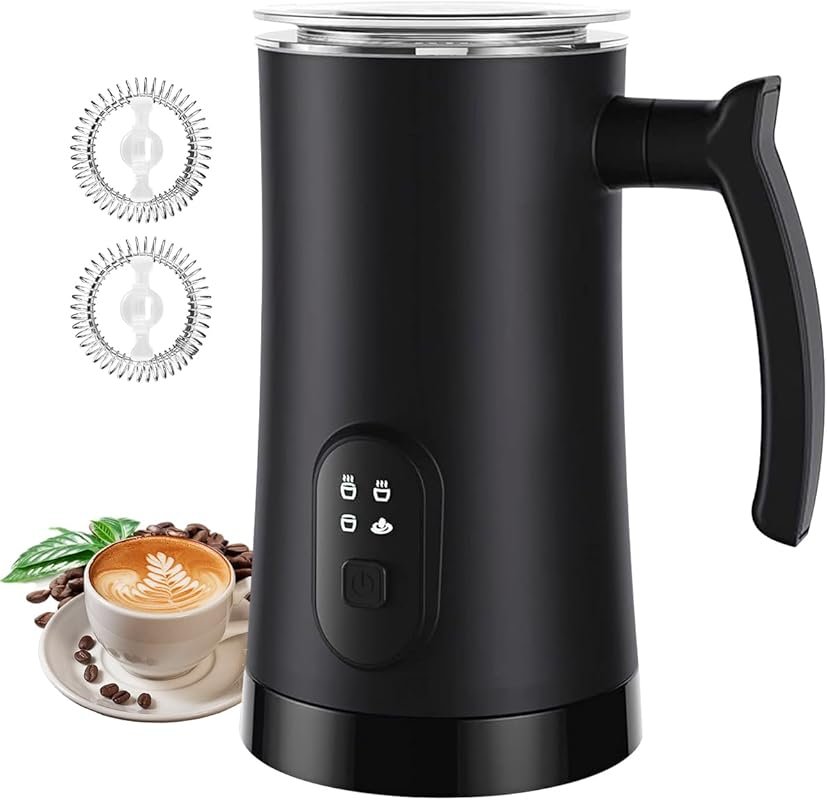 4-in-1 Electric Milk Steamer with Temperature Control for Coffee, Latt