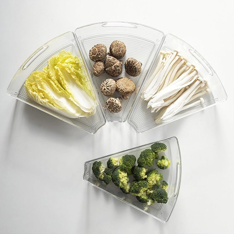 1/8 Wedge Clear Lazy Susan Organizer with Handle – Food Safe BPA Free 