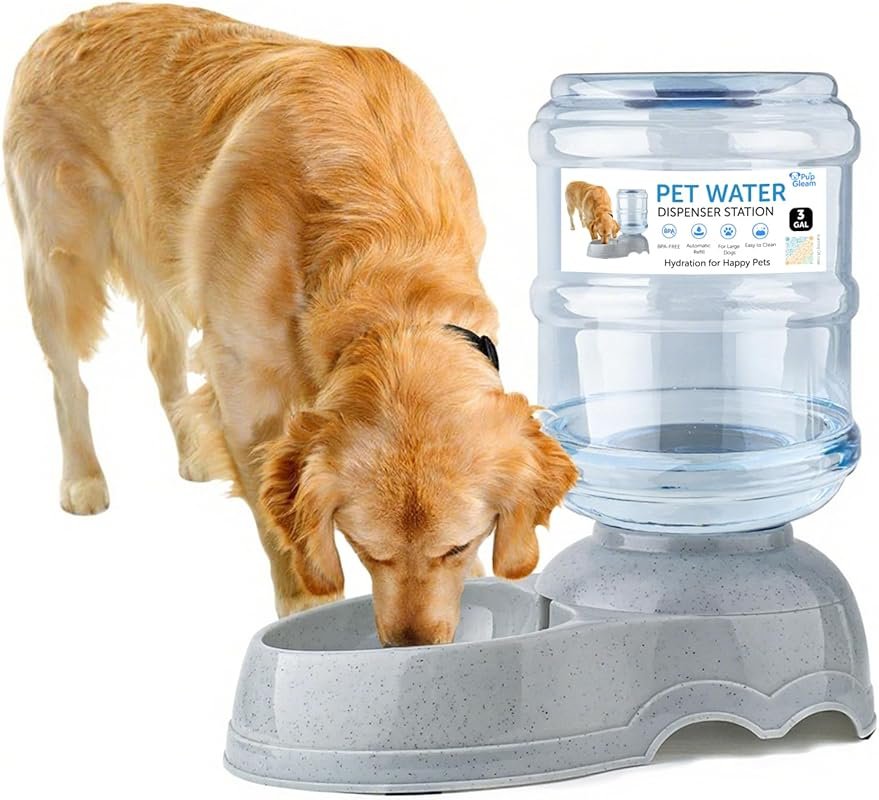 3 Gallon Large Gravity Pet Waterer, Anti-Slip Base, Indoor/Outdoor, BP