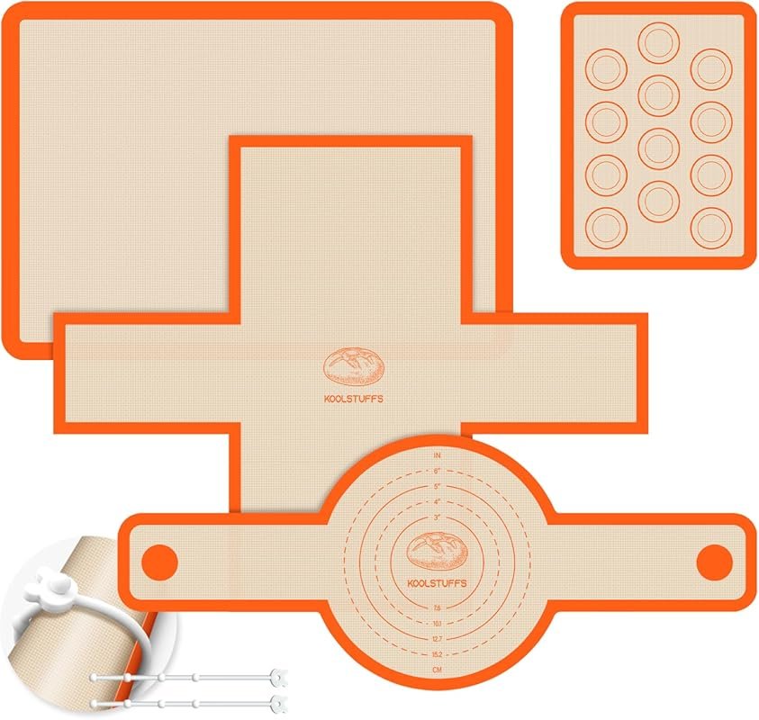 Reusable Nonstick Silicone Bread Sling & Loaf Pan Liners, Set of 4 for