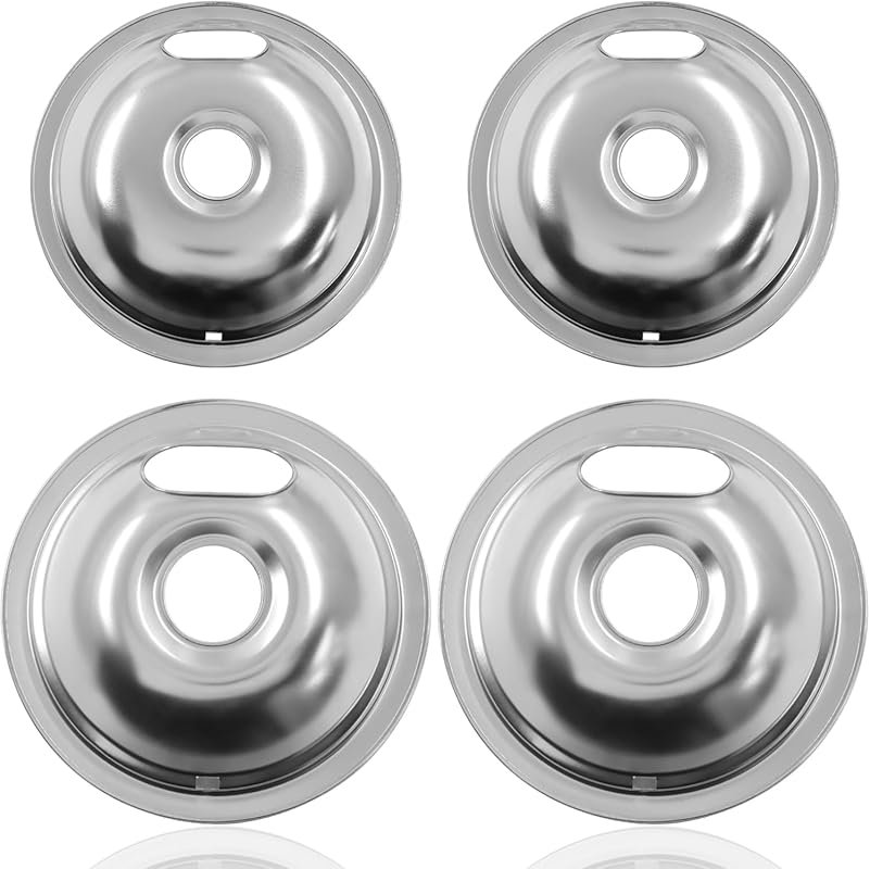 4 Pack Chrome Electric Stove Drip Bowls – 2x6