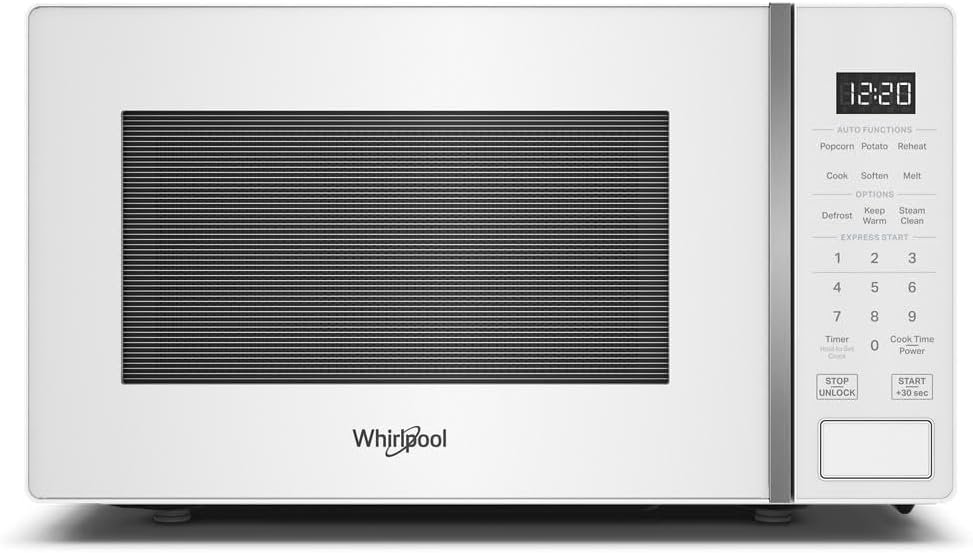 Whirlpool WMCS3018RW 0.7 Cu.Ft Countertop Microwave, Steam Clean, 700W