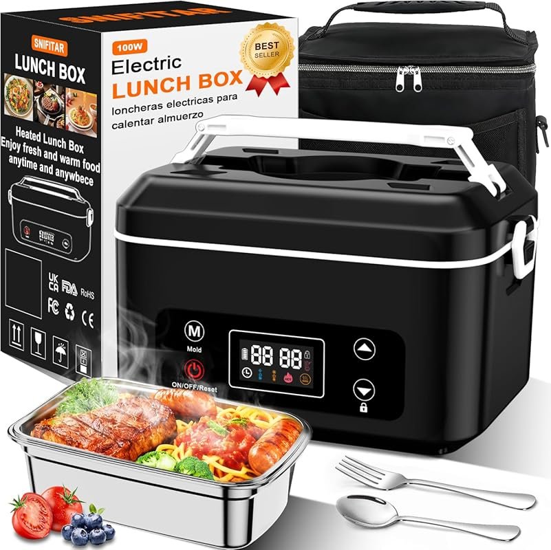 Pro Cordless Heated Lunch Box – 5.5 Cups, 24000mAh Battery, 3D 5-Side 