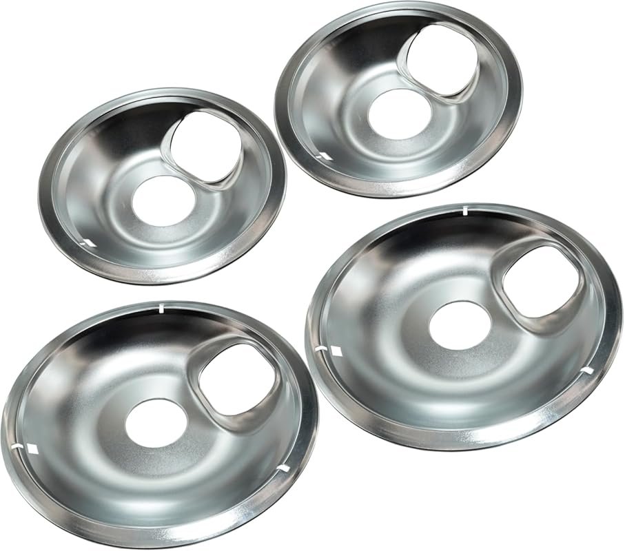 4-Pack Electric Stove Drip Bowl Set – Includes 2 Large 8
